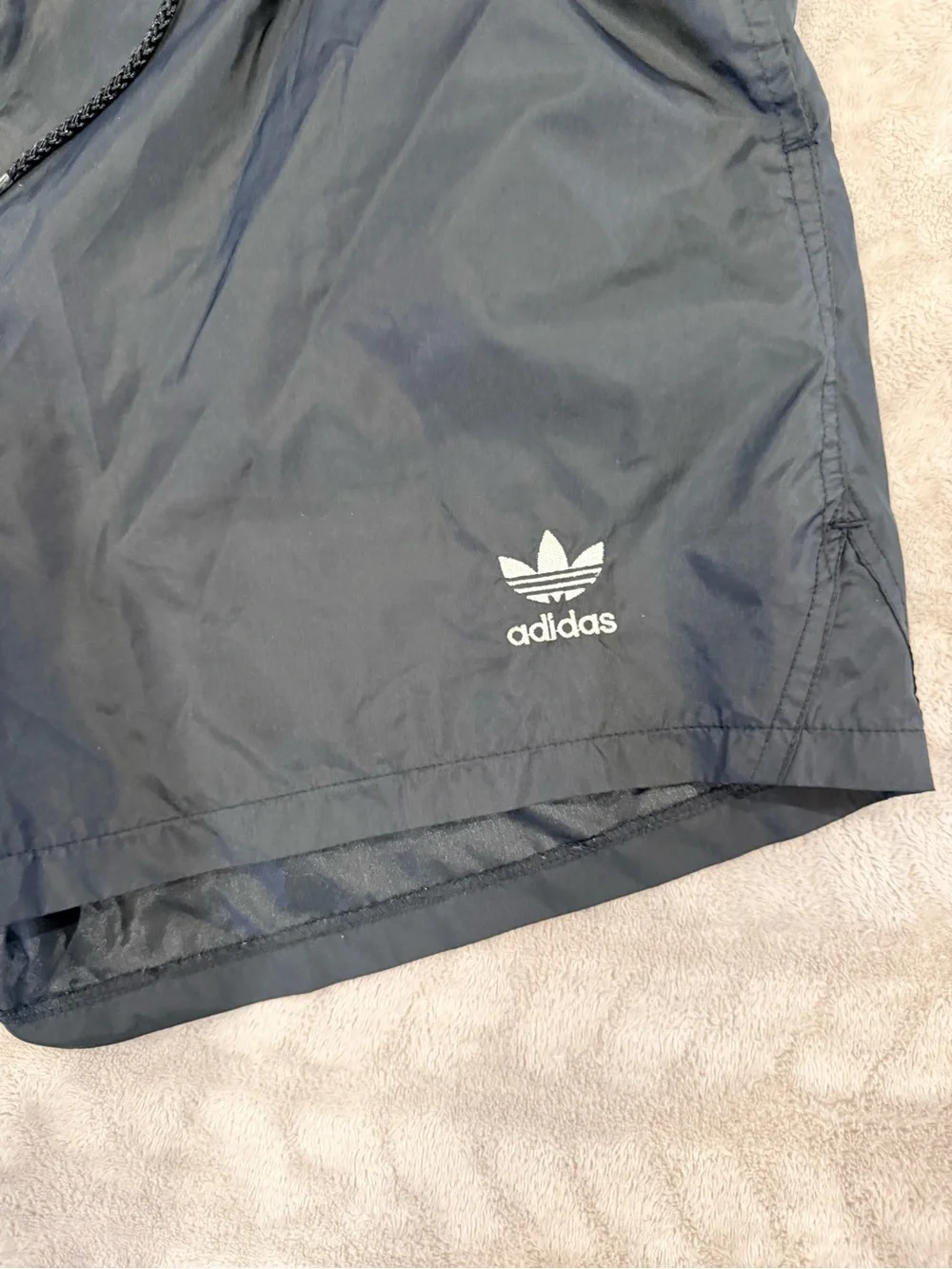 Vintage Adidas Nylon Shorts w/ Lining Black Mens M Trefoil Logo Taiwan 90s